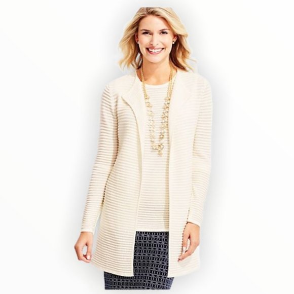 {Talbots} Modern Textured Ottoman Cardigan - Picture 1 of 8
